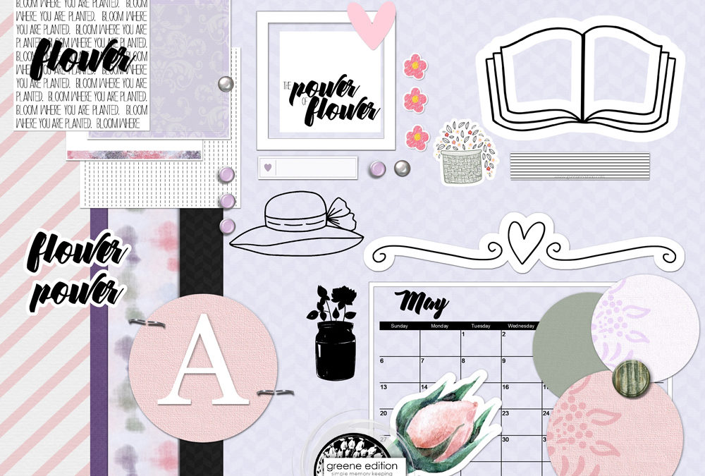 Flower Power Free Page Layout Kit