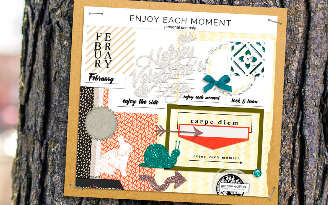 enjoy each moment free scrapbooking kit