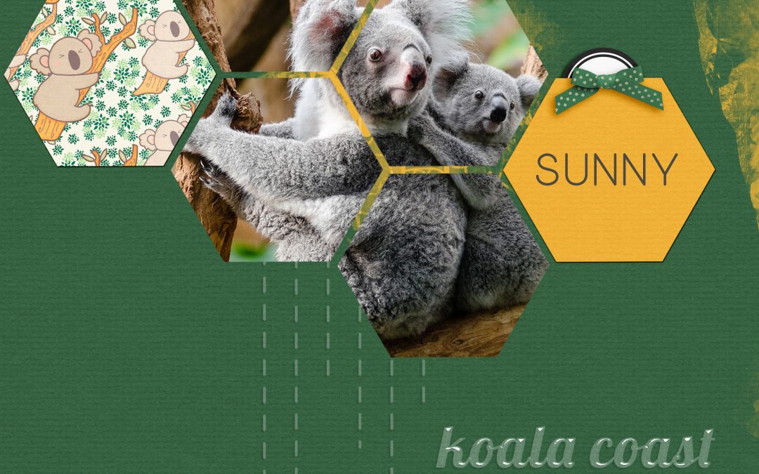 gold green, digital-scrapbooking, Bina Greene_GoldAndGreen_KoalaCoast_