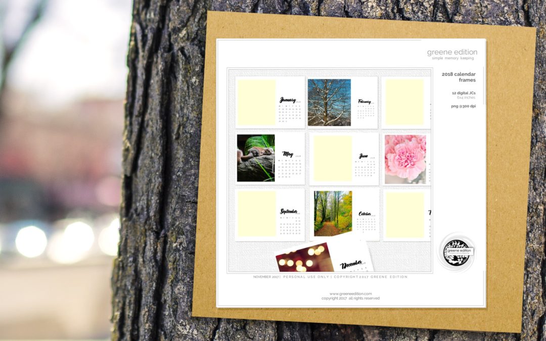 2018 Calendar Frames Freebie